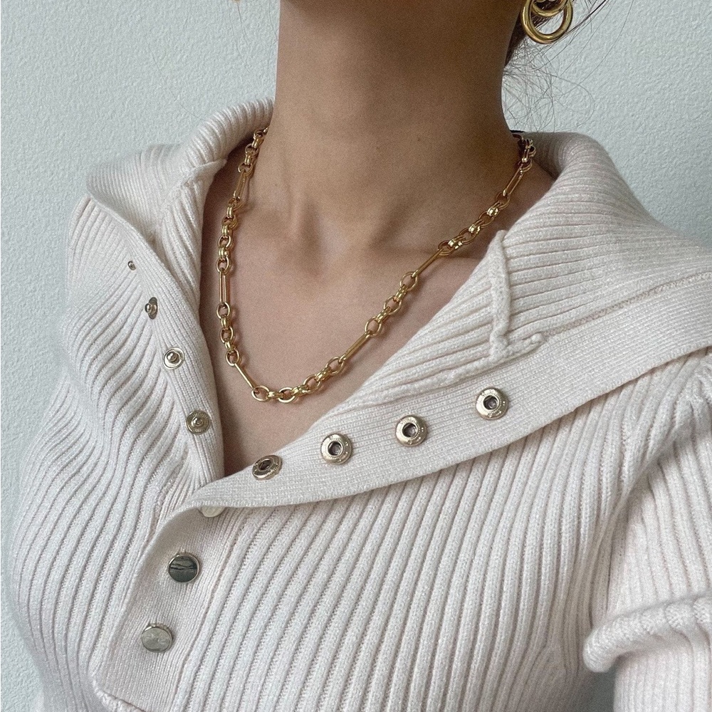 🔥LAST ONE🔥 18K Gold Link Drop Earrings - Picture 5 of 5